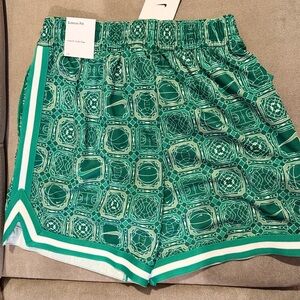 Nike Green Patterned Athletic Shorts